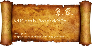 Németh Bozsidár névjegykártya